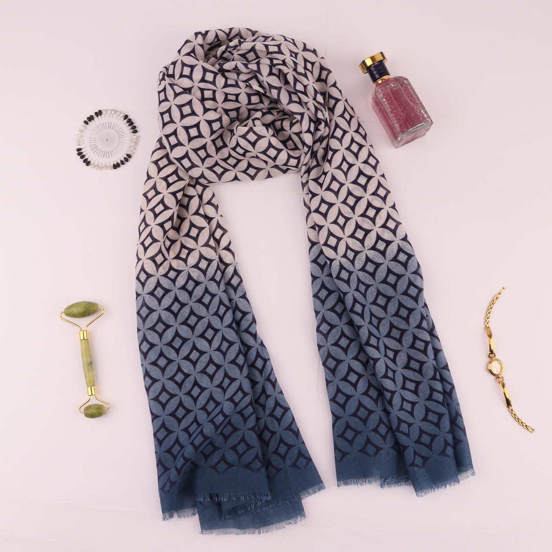 Printed Blue & White