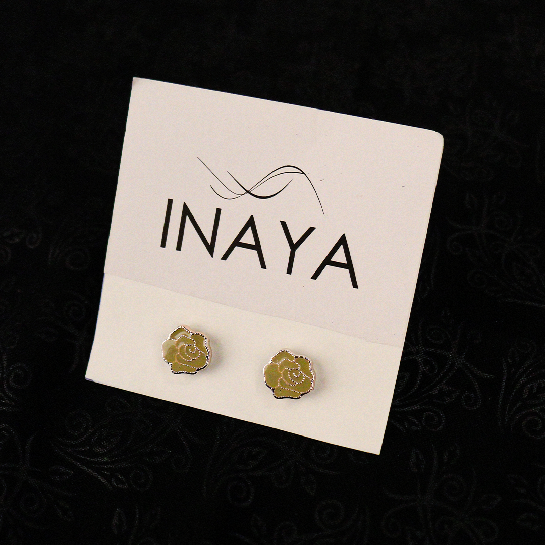 Magnets Flower Olive Green  - 2 Pairs