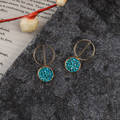 Round Blue Earrings