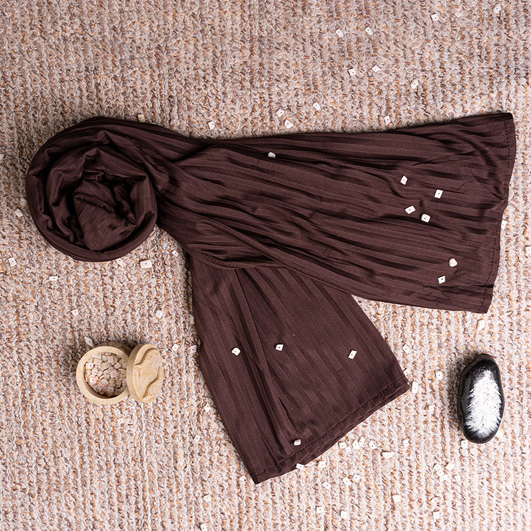 Premium Ribbed Jersey Hijab for Winter – Soft, Stretchy & Non-Slip Scarf
