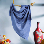 Studded Lawn Aqua Blue Scarf