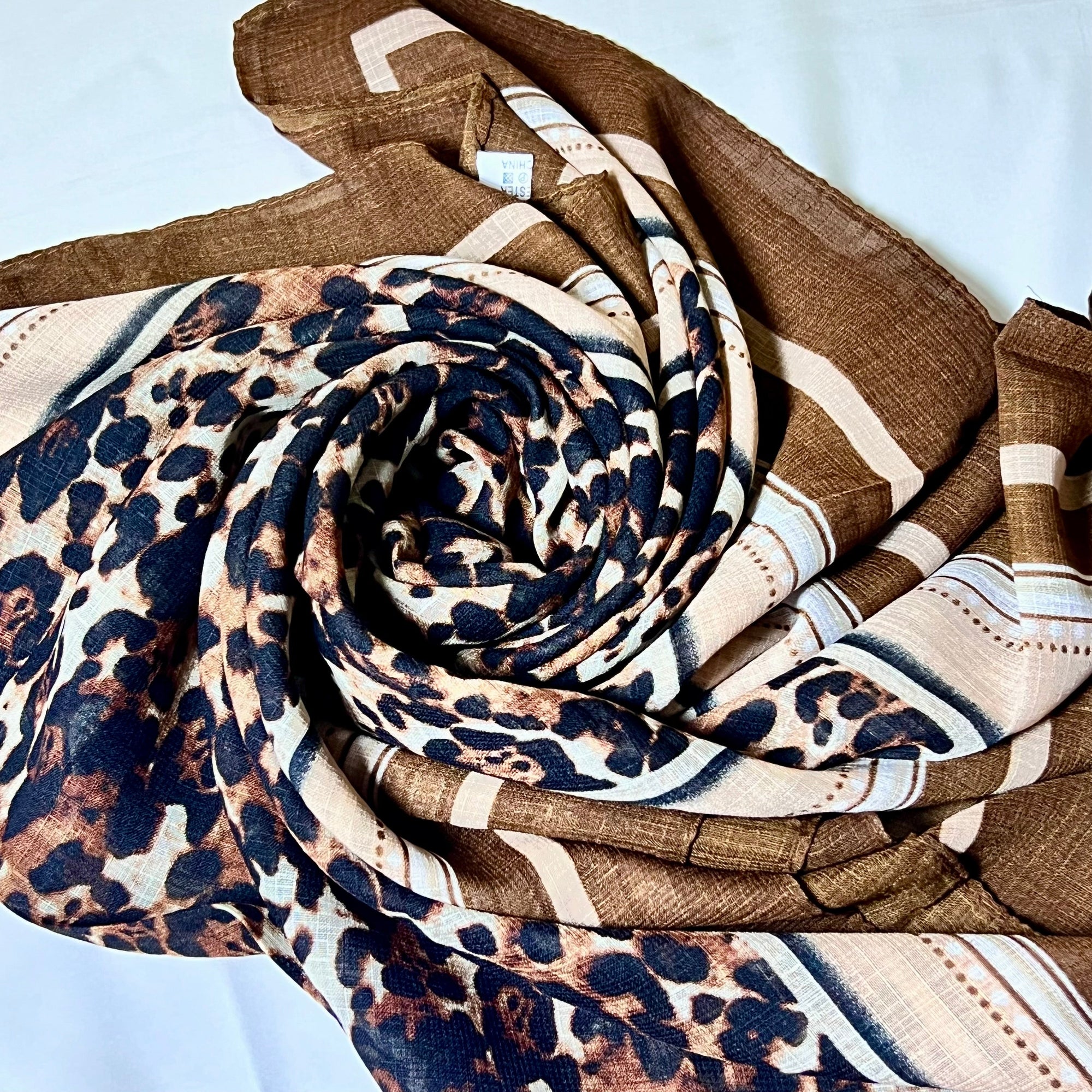 Wild Grace (Brown) - Printed Lawn Hijab