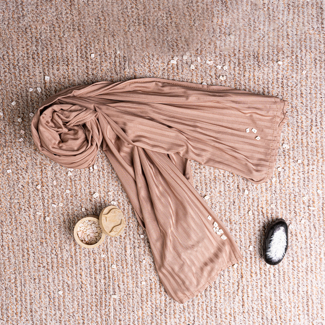 Premium Ribbed Jersey Hijab for Winter – Soft, Stretchy & Non-Slip Scarf