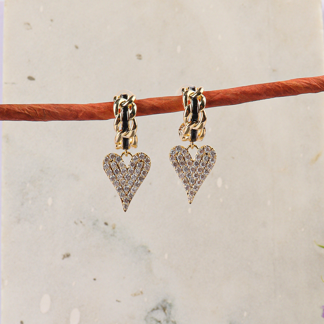 Stone Heart Earrings