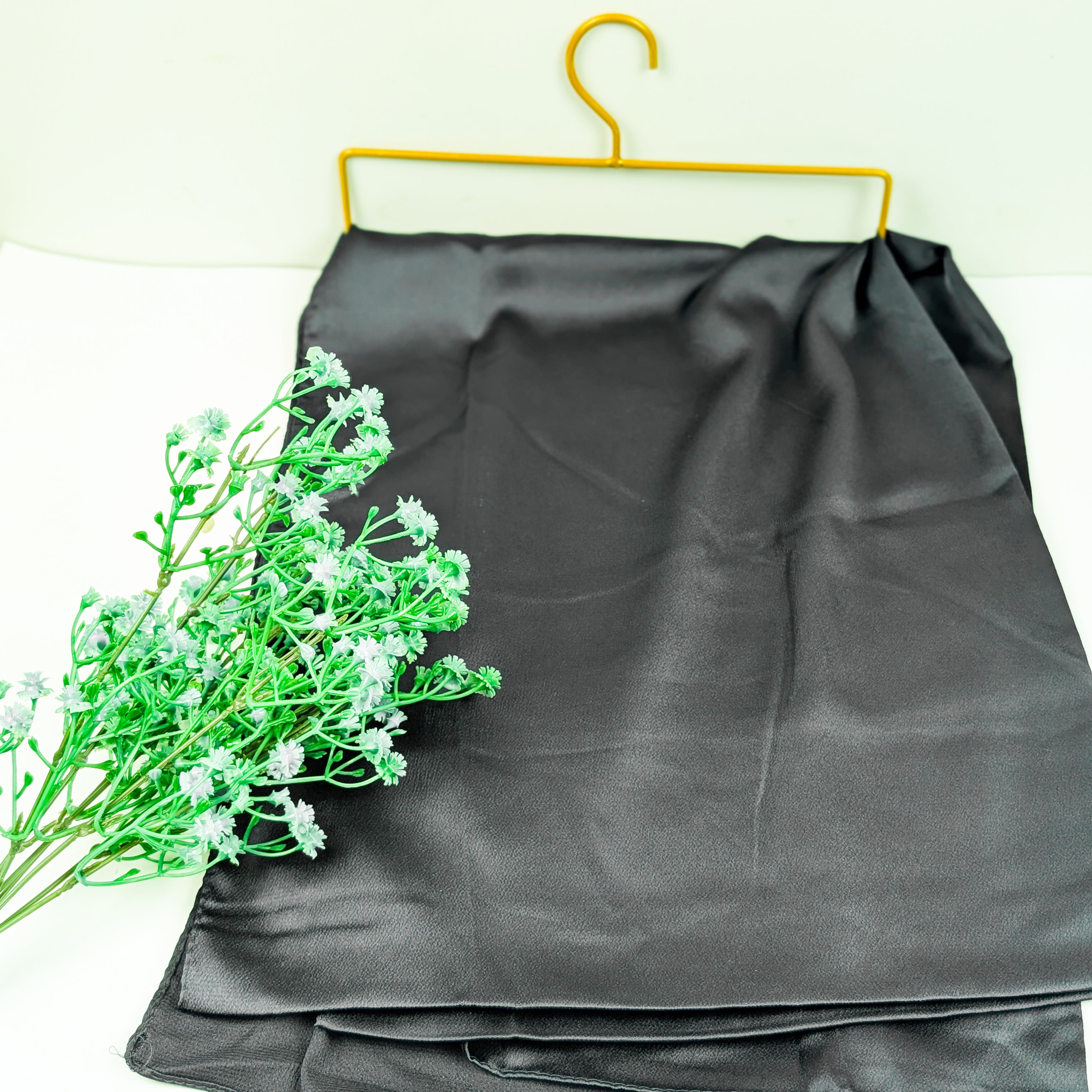 Black Double Shadded Silk Hijab