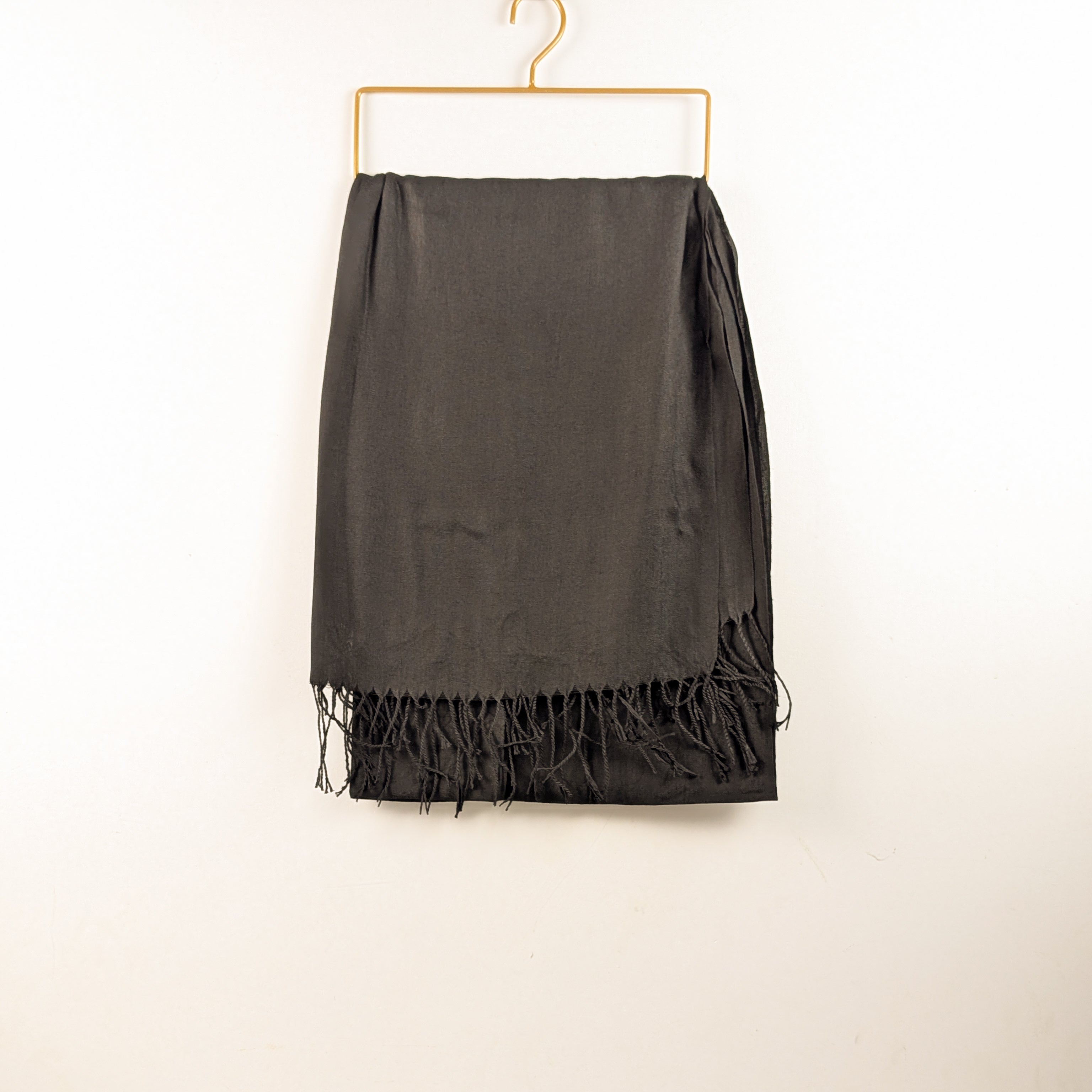 Black Plain Cashmere hijab