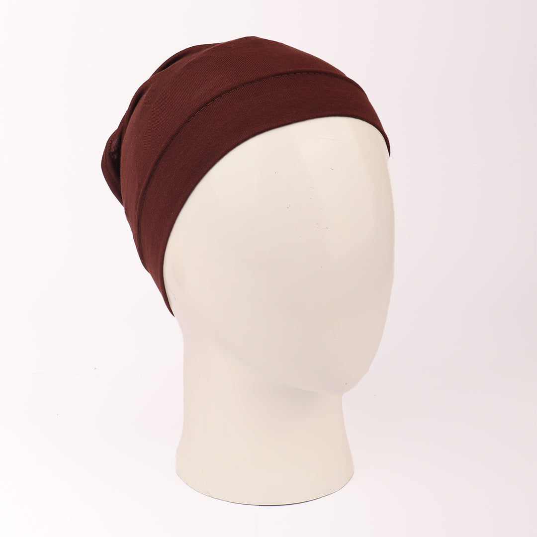 Brown Plain Hijab Cap