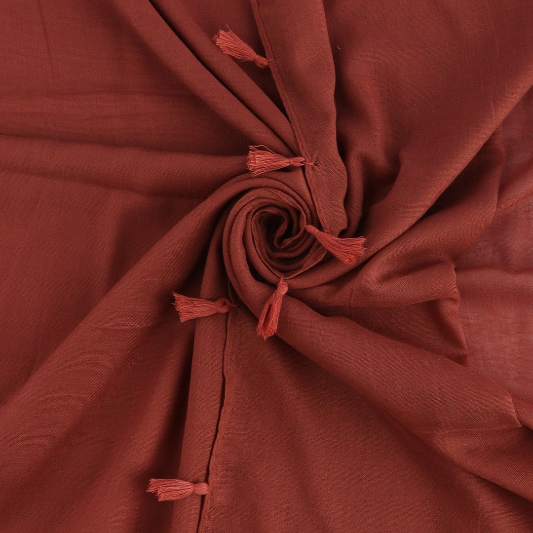 Burnt Umber Tassel Lawn Hijab