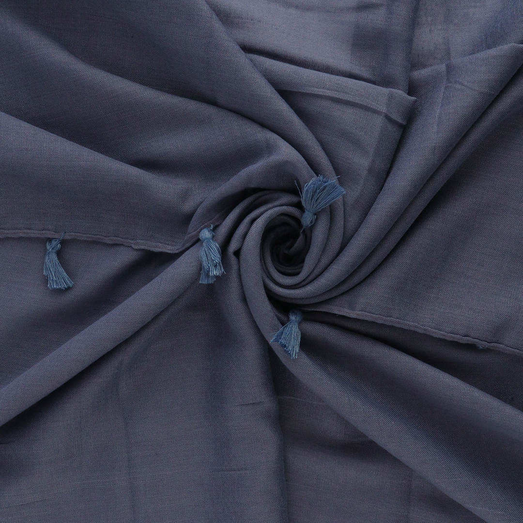 Davy's gray Tassel Lawn Hijab