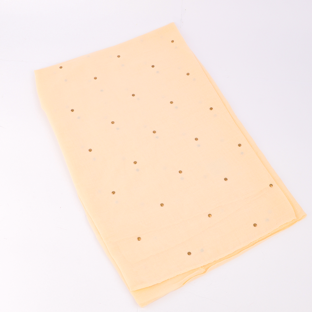 Studded Lawn Cream Scarf