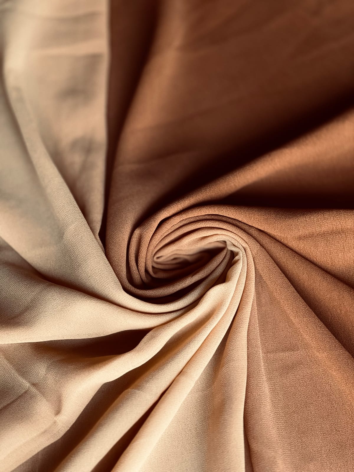 Mocha Beige Ombre Georgette