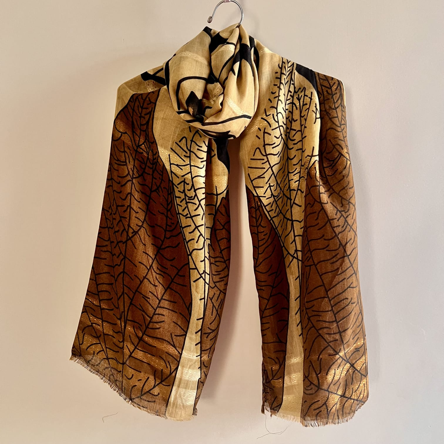 The Leaf Edit (Golden Vein) - Printed Lawn Hijab