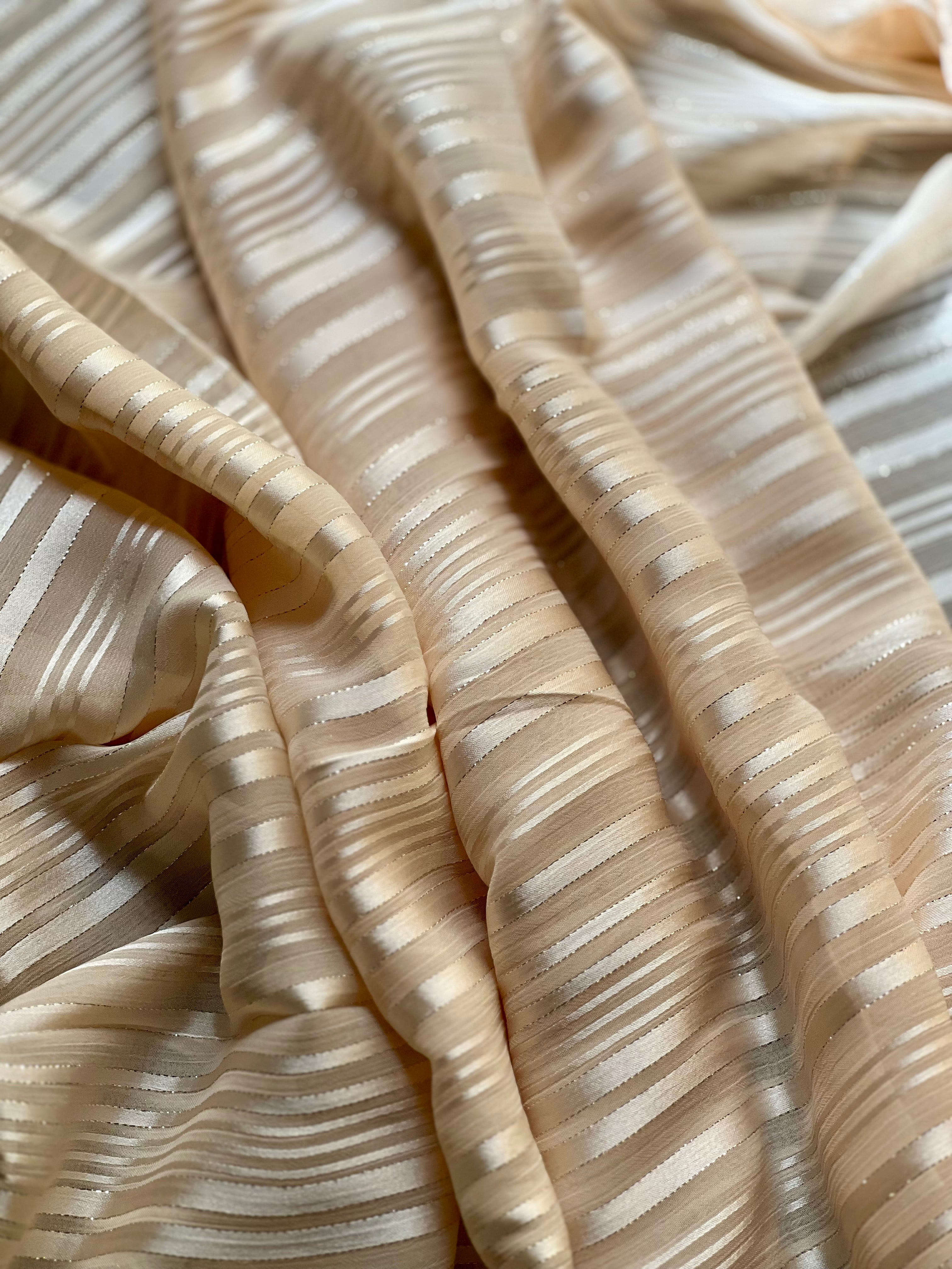 Cashmere - Whisper Stripes Luxury Georgette