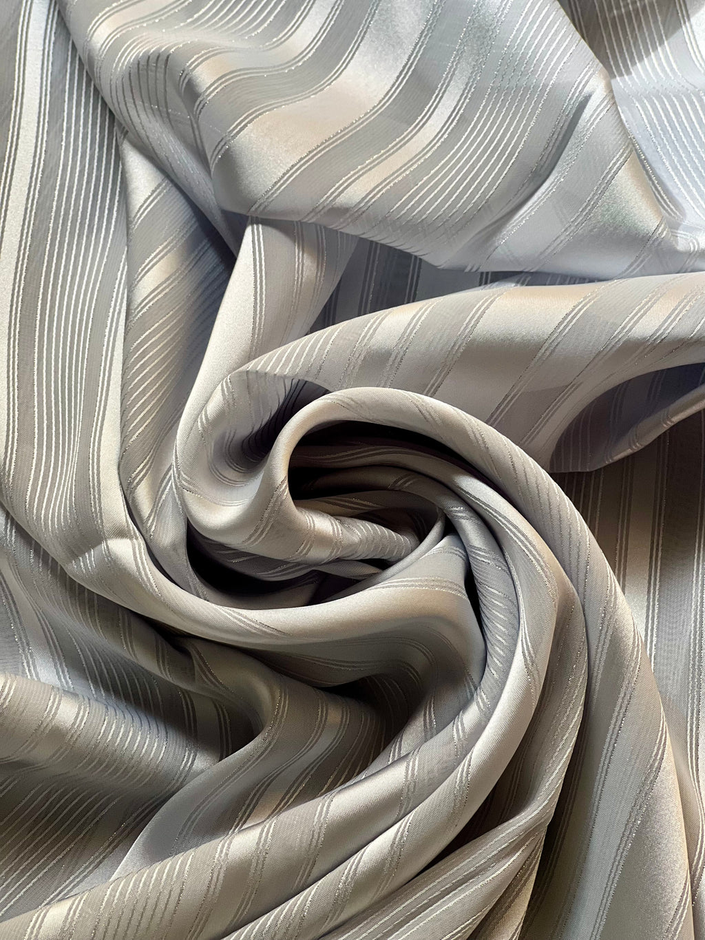 Steel - Whisper Stripes Luxury Georgette