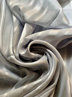 Steel - Whisper Stripes Luxury Georgette