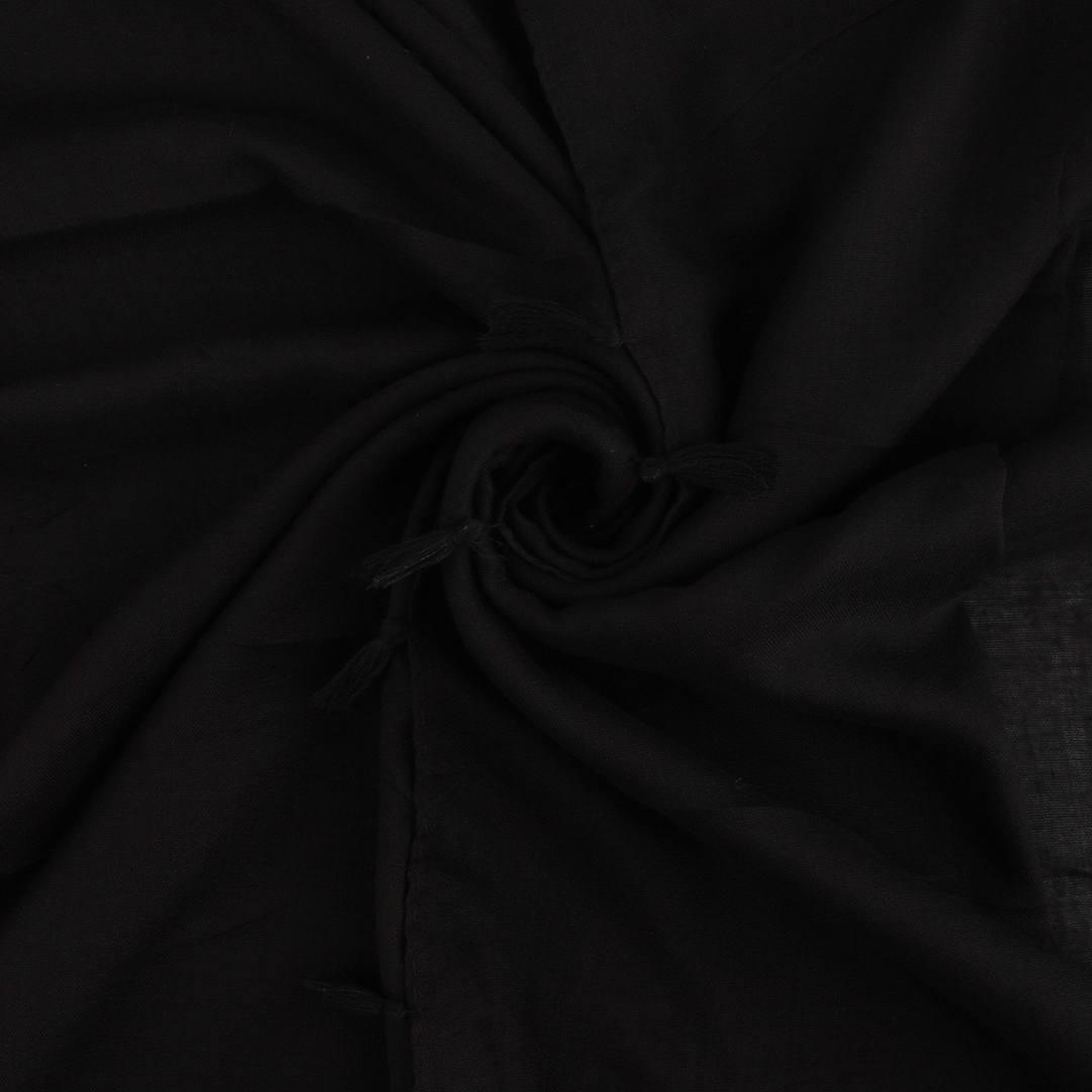 Black Tassel Lawn Hijab