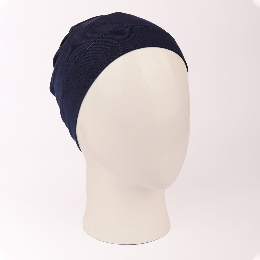 Navy Blue Plain Hijab Cap