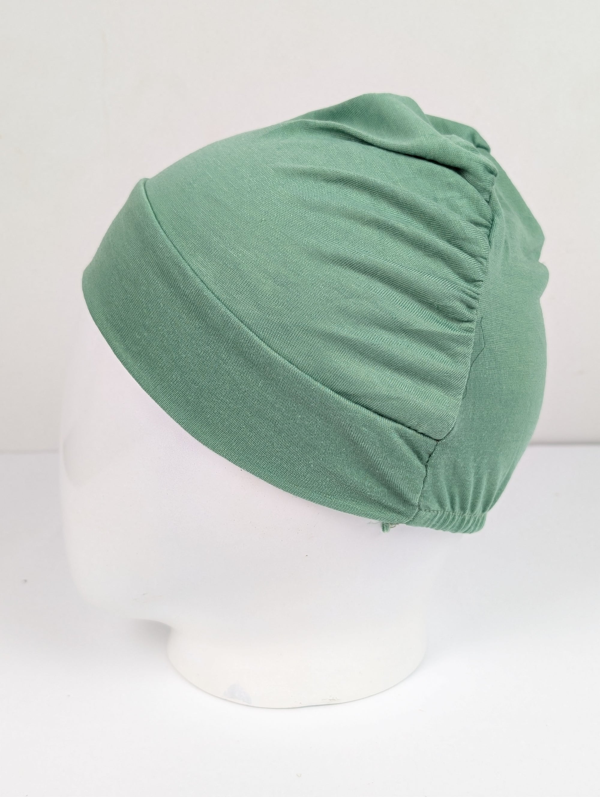 Sage Green  Ruched Tube hijab Cap