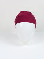 Maroon Ruched Tube hijab Cap