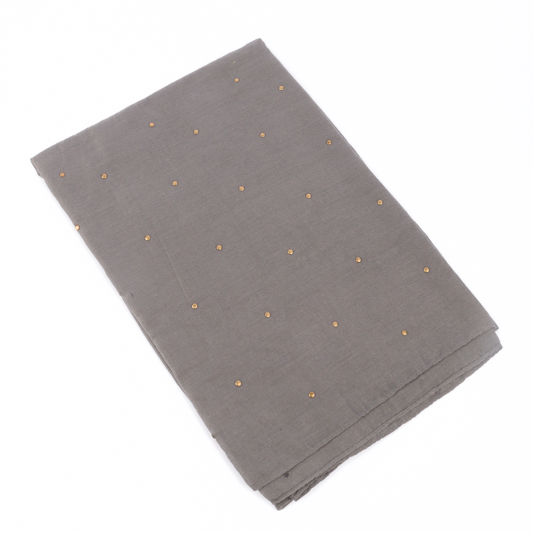 Studded Lawn Gray Scarf