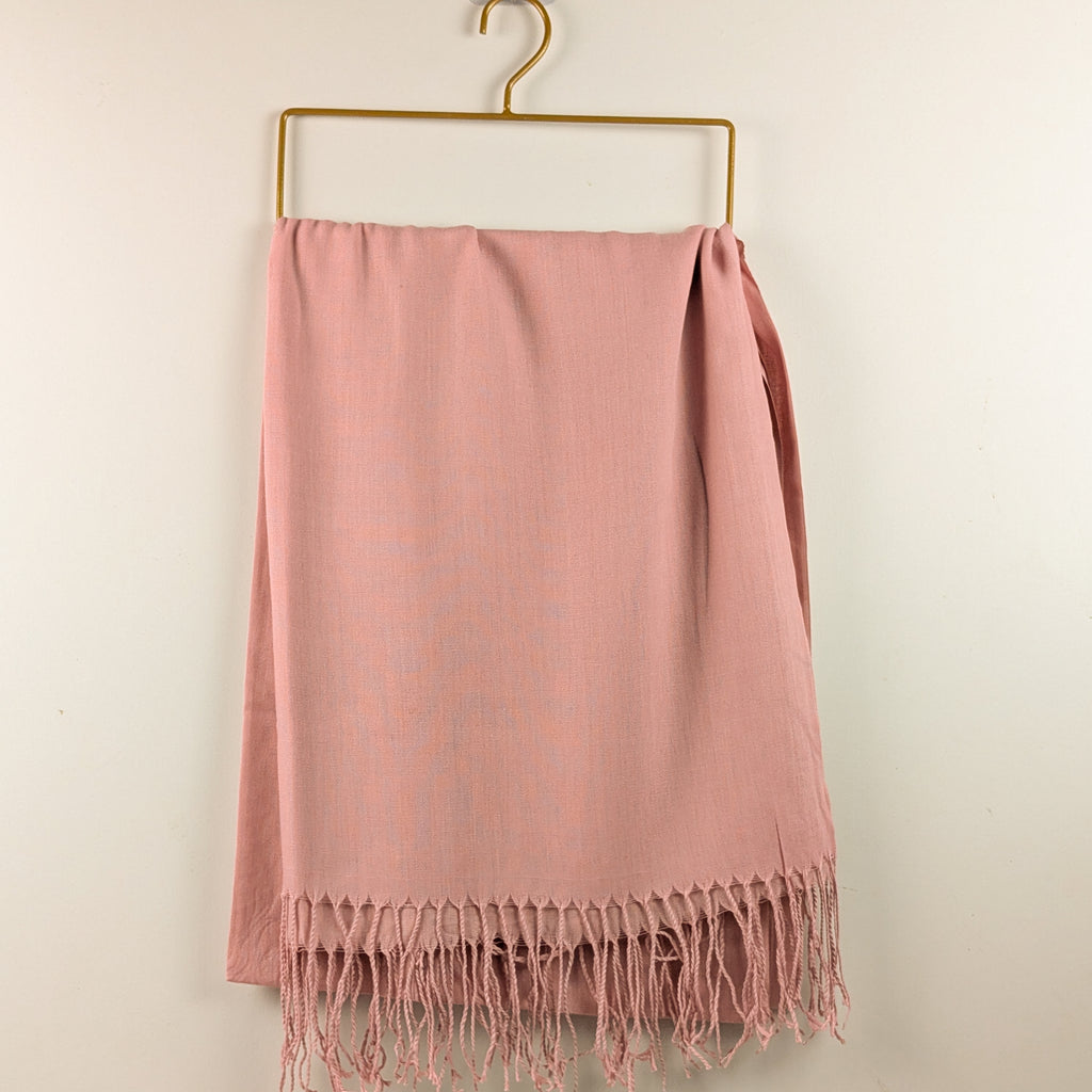 Pink Plain Cashmere hijab