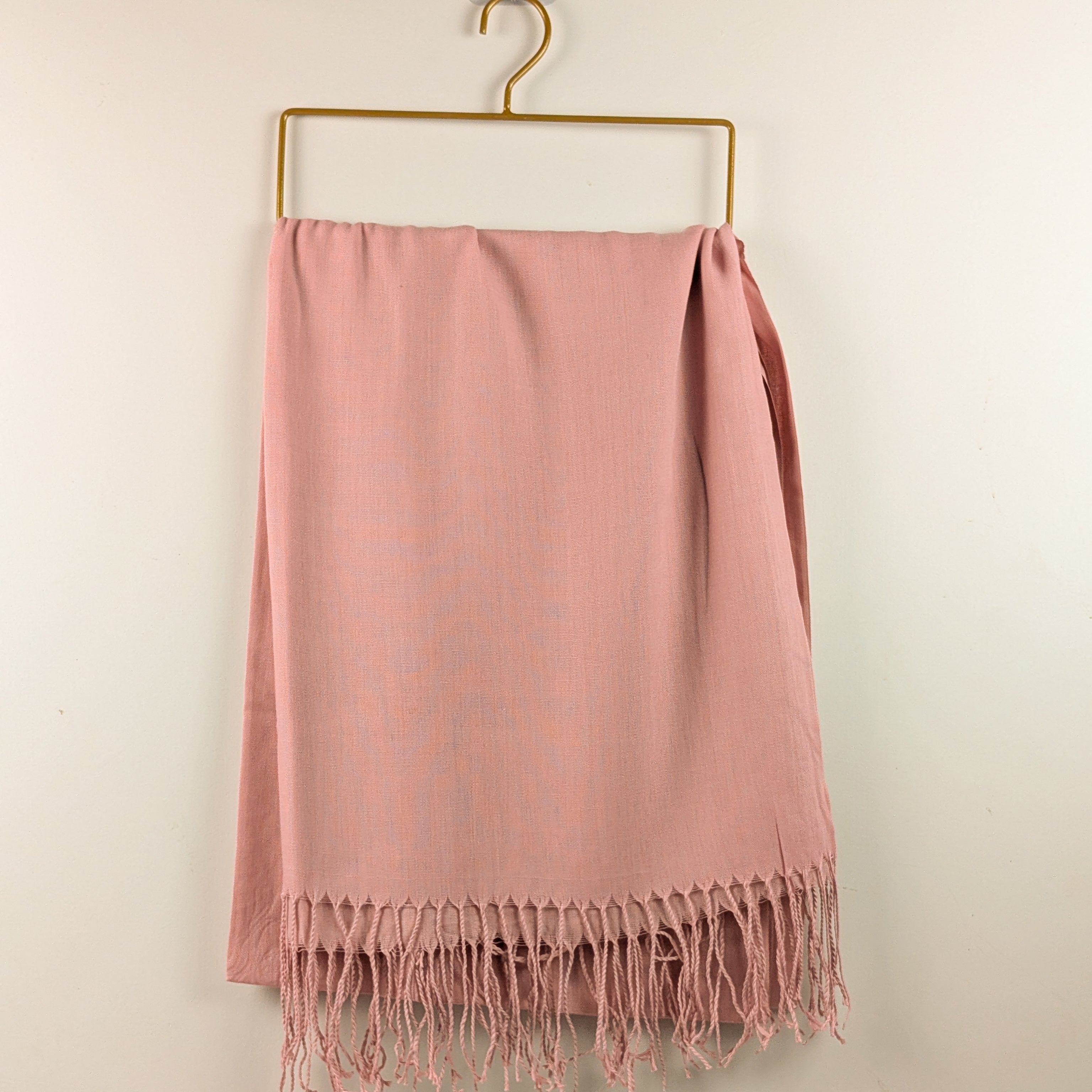 Pink Plain Cashmere hijab