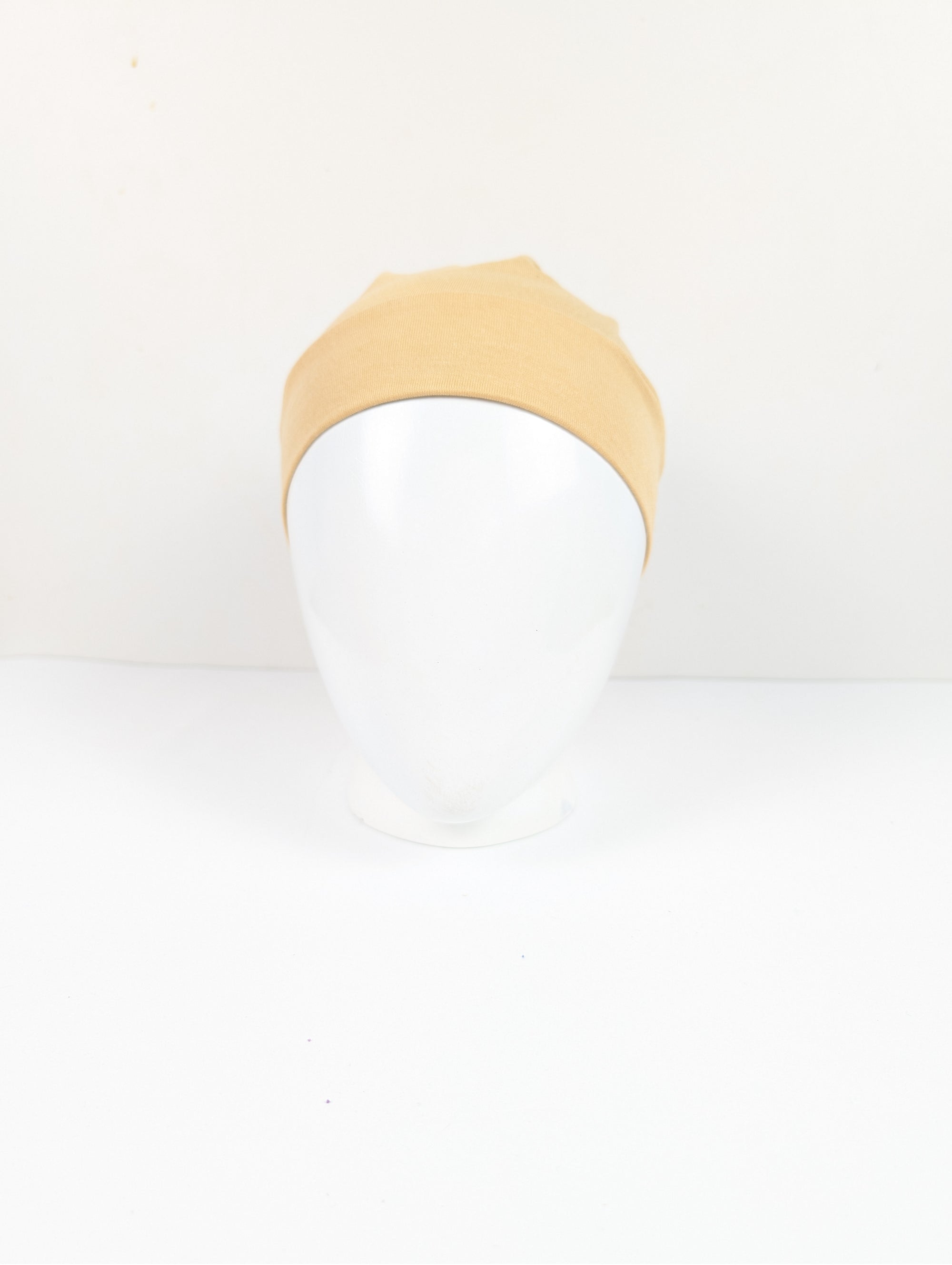 Tan Ruched Tube hijab Cap