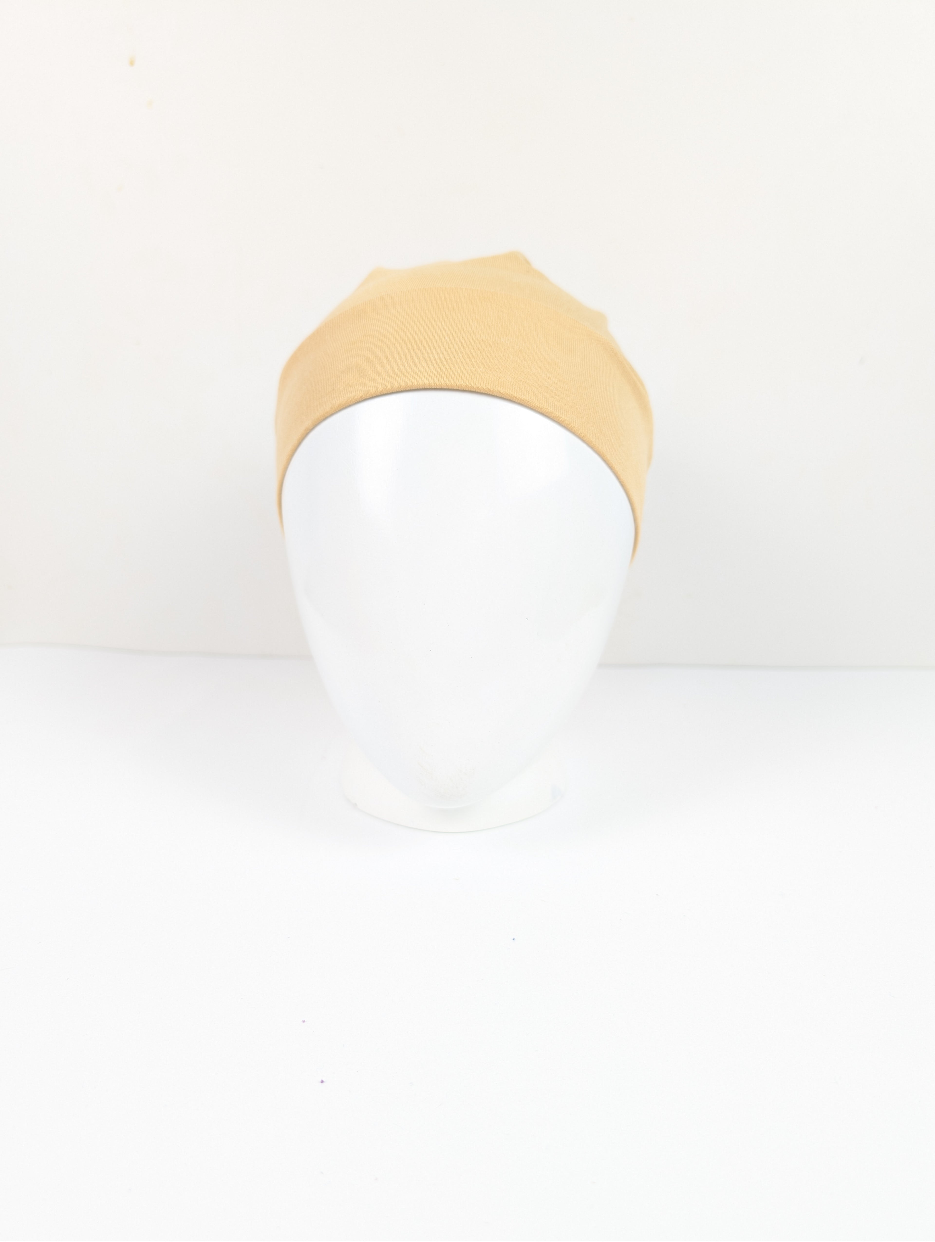 Tan Ruched Tube hijab Cap