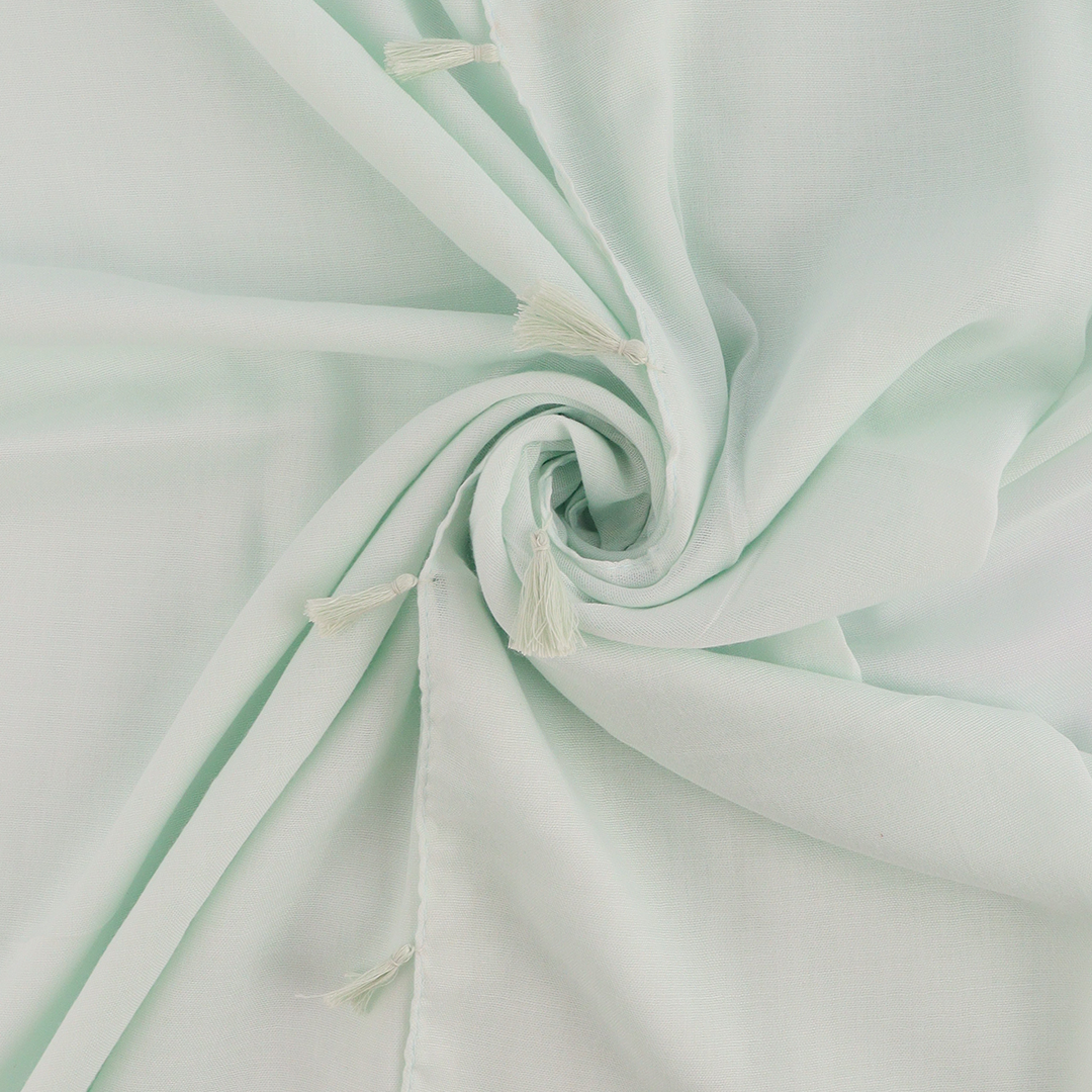 Tea Green Tassel Lawn Hijab