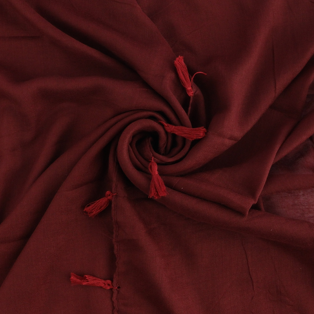 Wine Tassel Lawn Hijab