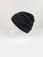 Black Ruched Tube hijab Cap