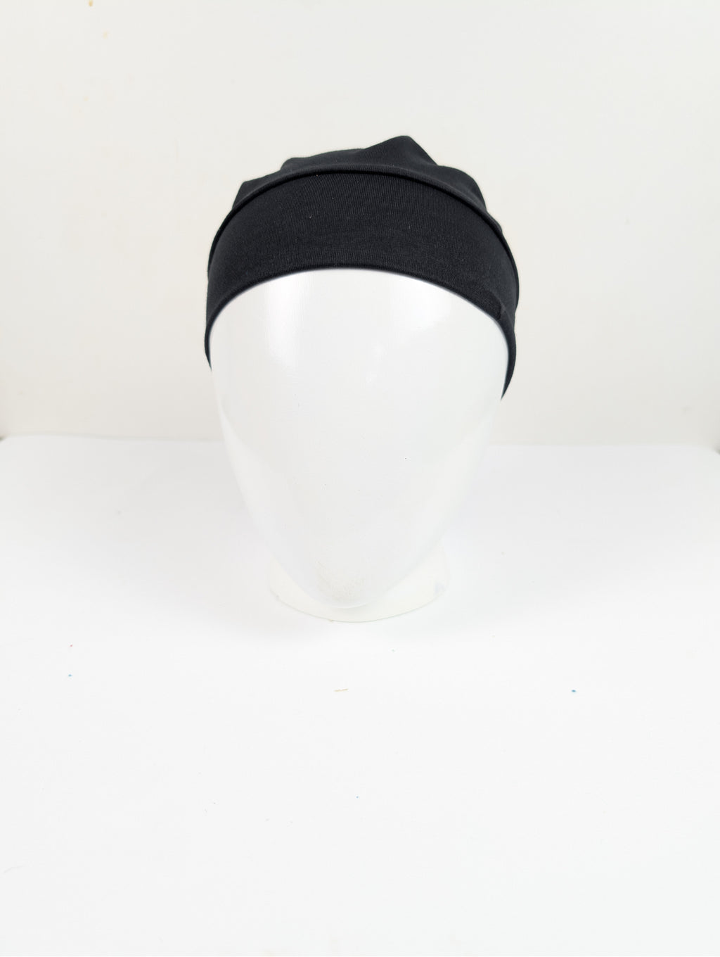 Black Ruched Tube hijab Cap