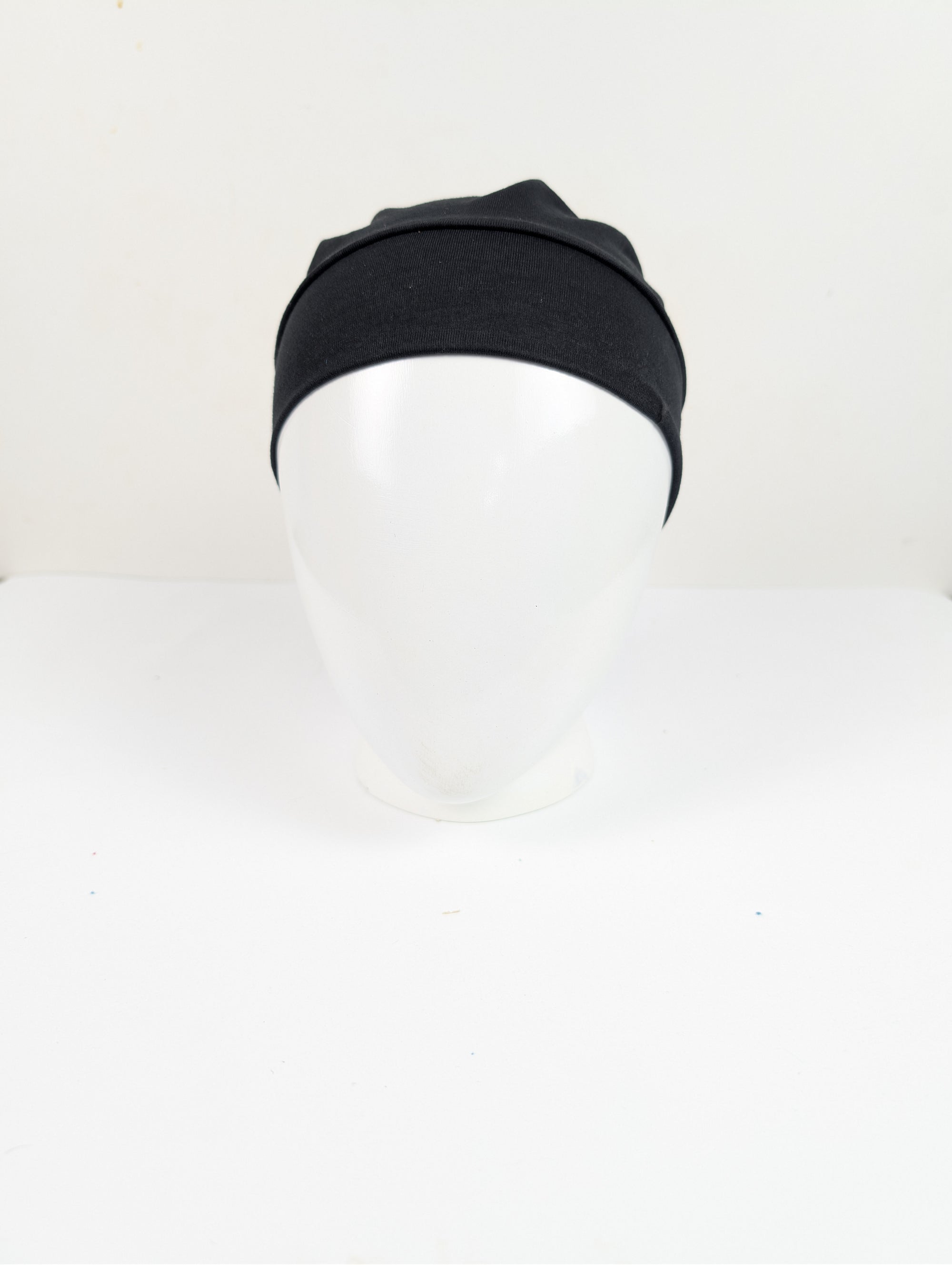 Black Ruched Tube hijab Cap