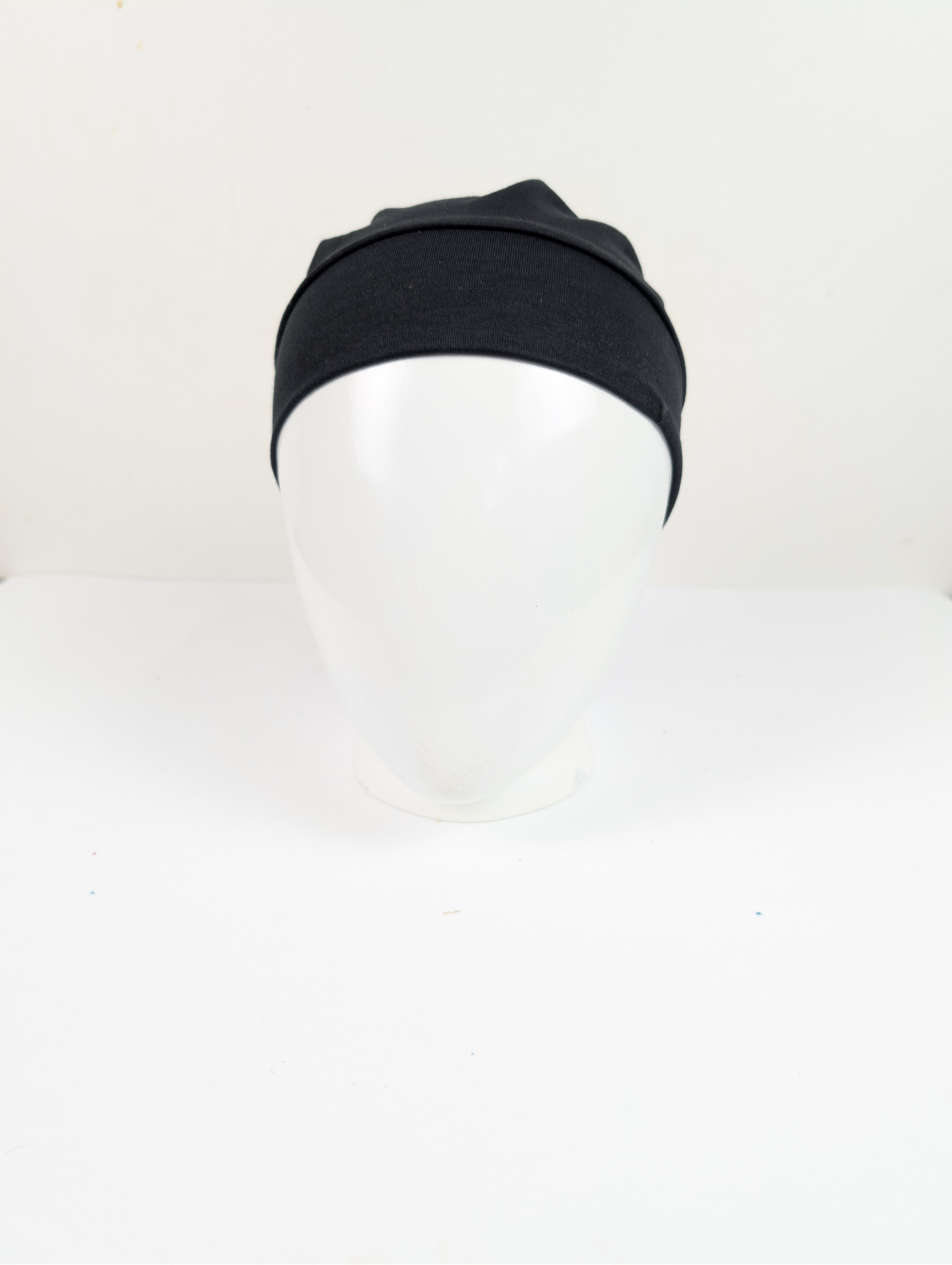 Black Ruched Tube hijab Cap