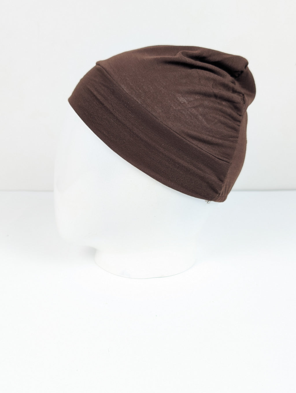 Brown Ruched Tube hijab Cap