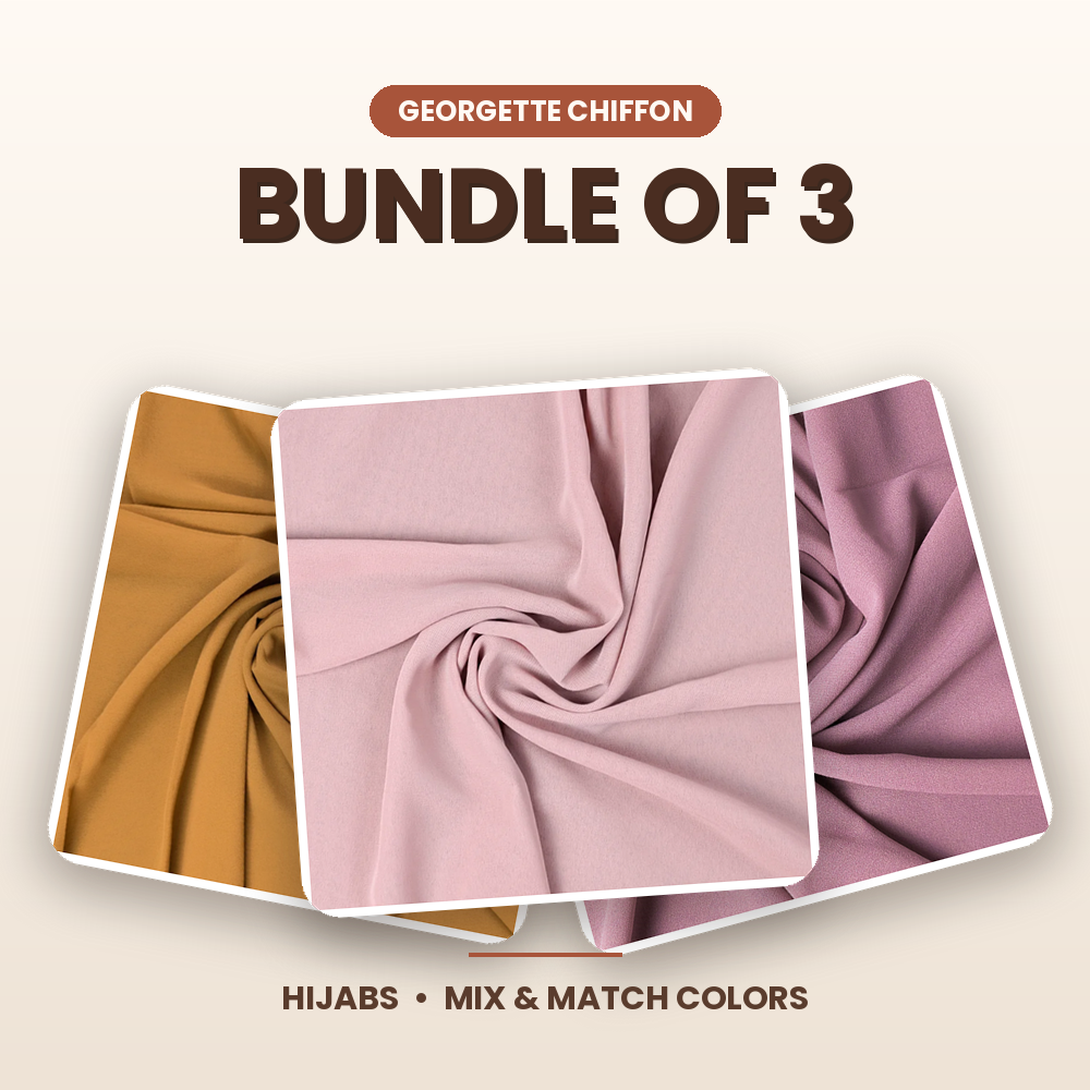 Bundle of 3 Georgette Hijabs