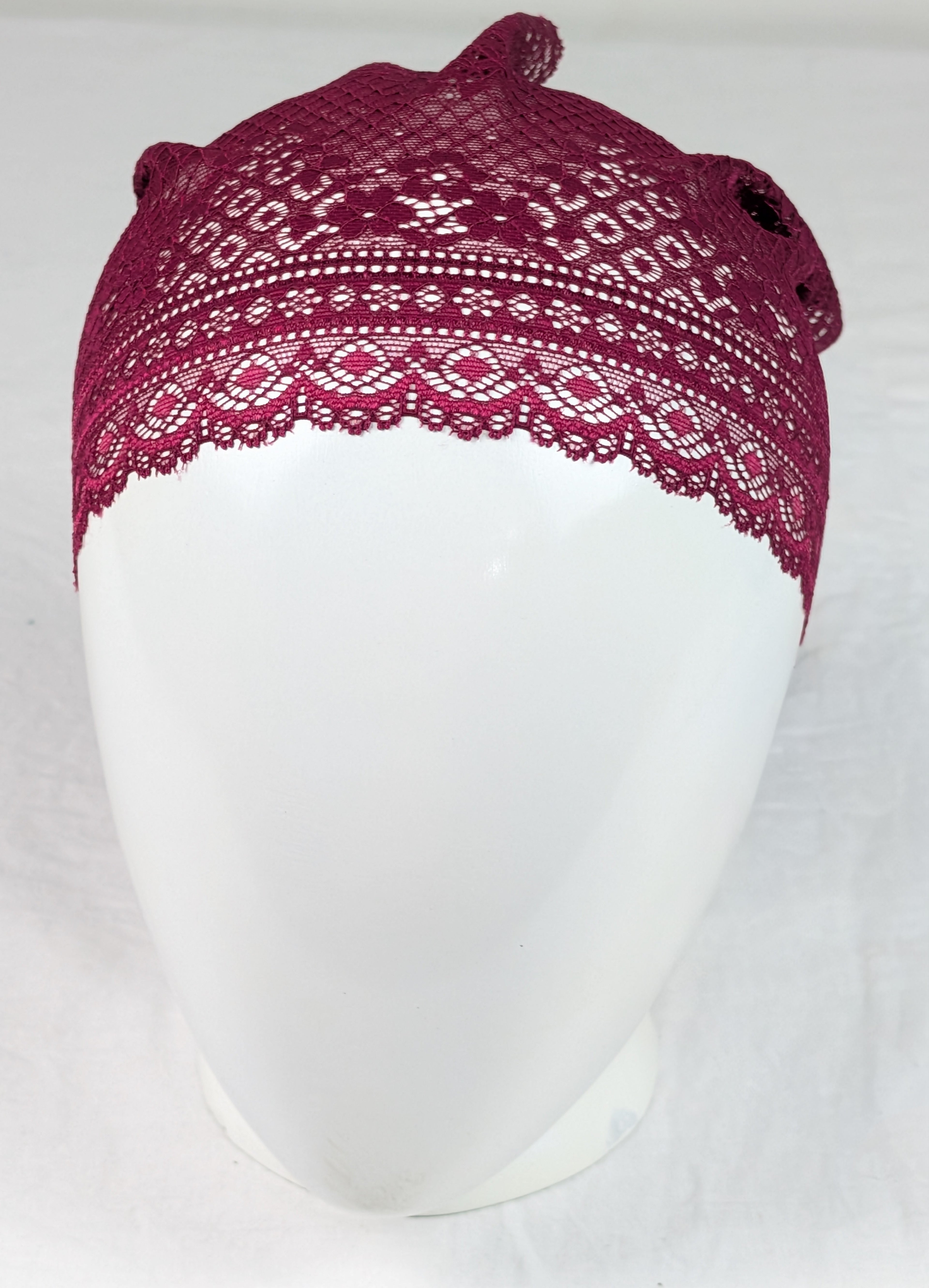 Maroon Net Tube Cap