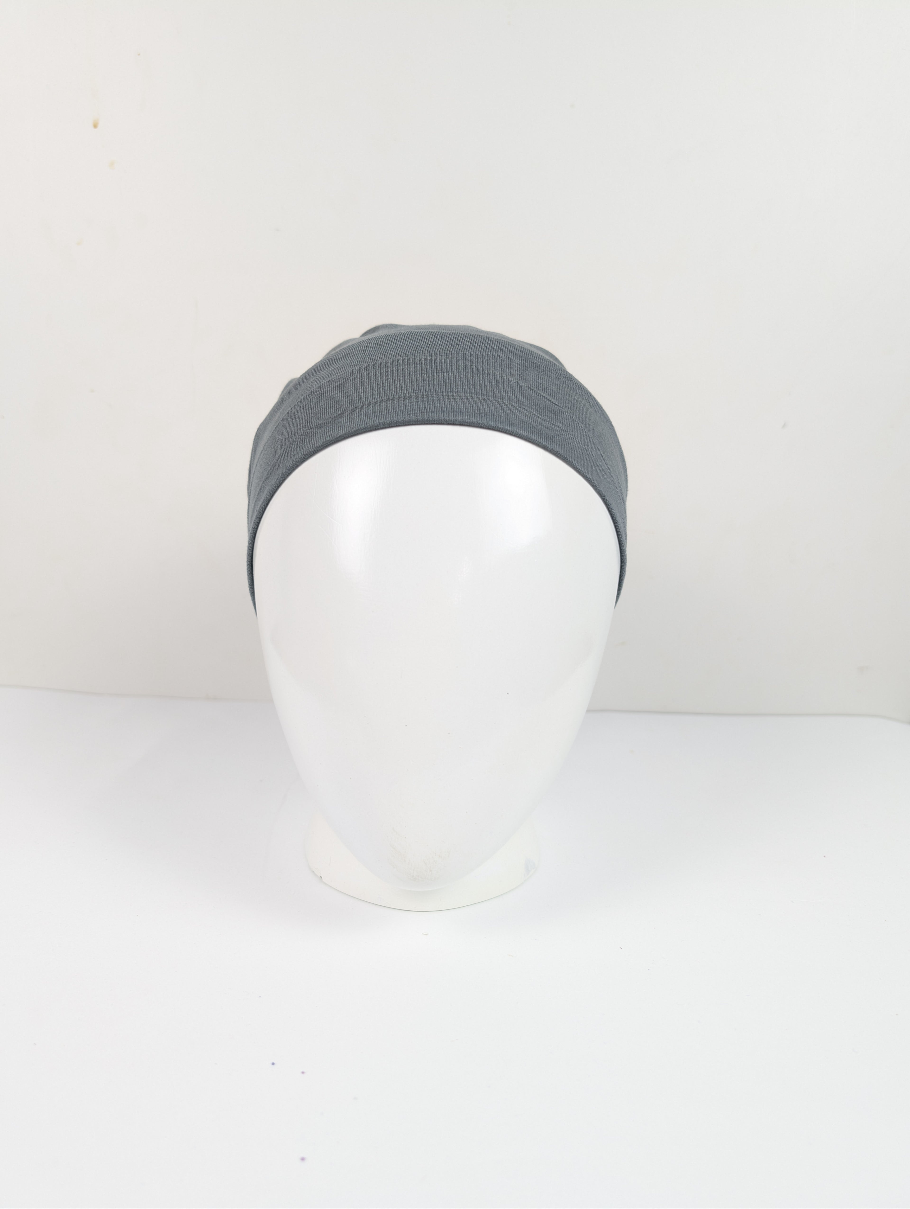Grey Ruched Tube hijab Cap