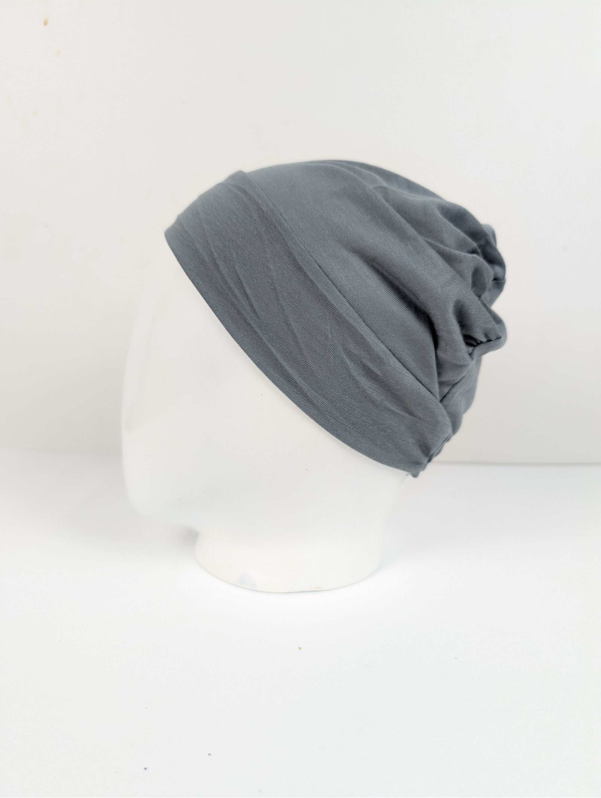 Grey Ruched Tube hijab Cap
