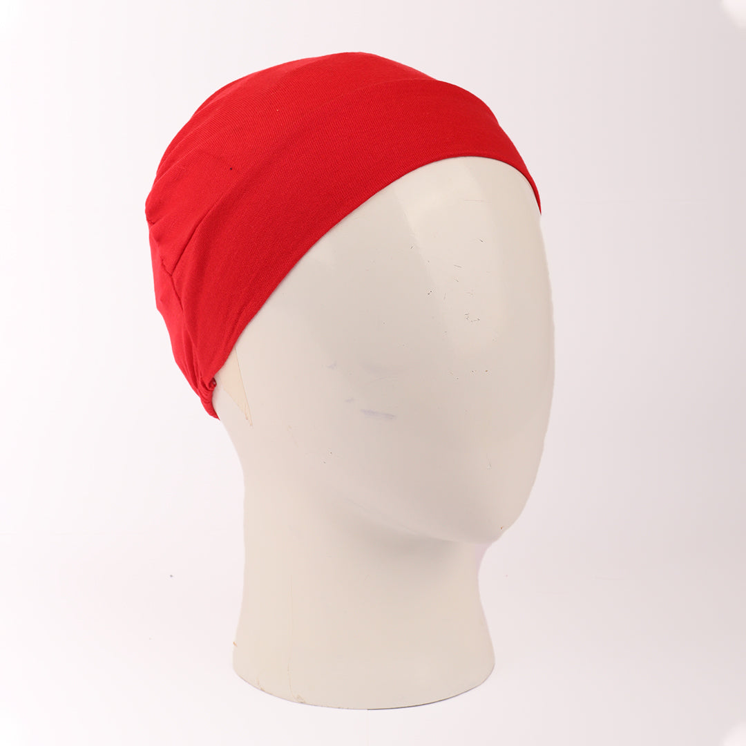 Red Plain Hijab Cap