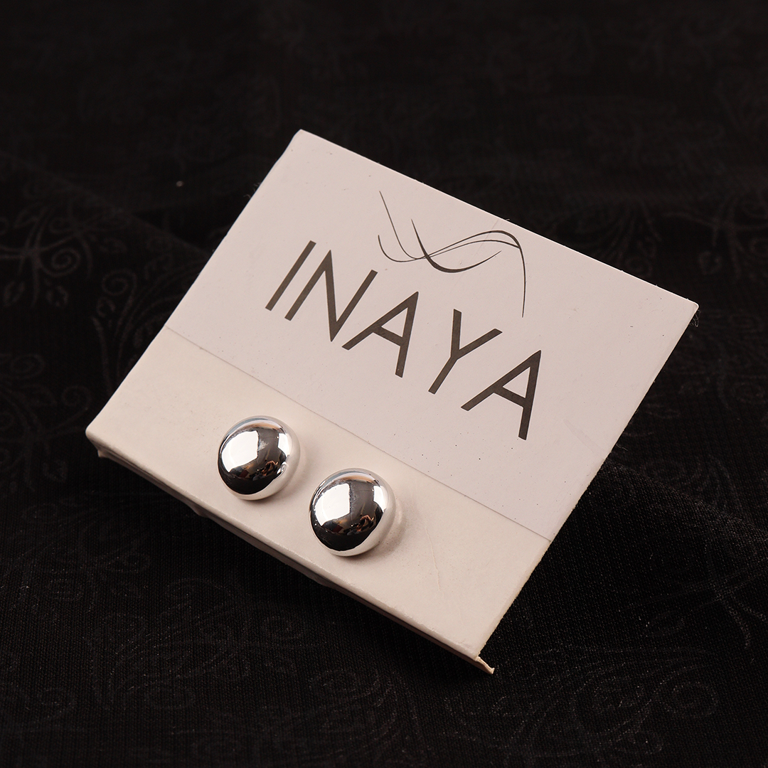 Magnets Round Matelic Silver - 2 Pairs
