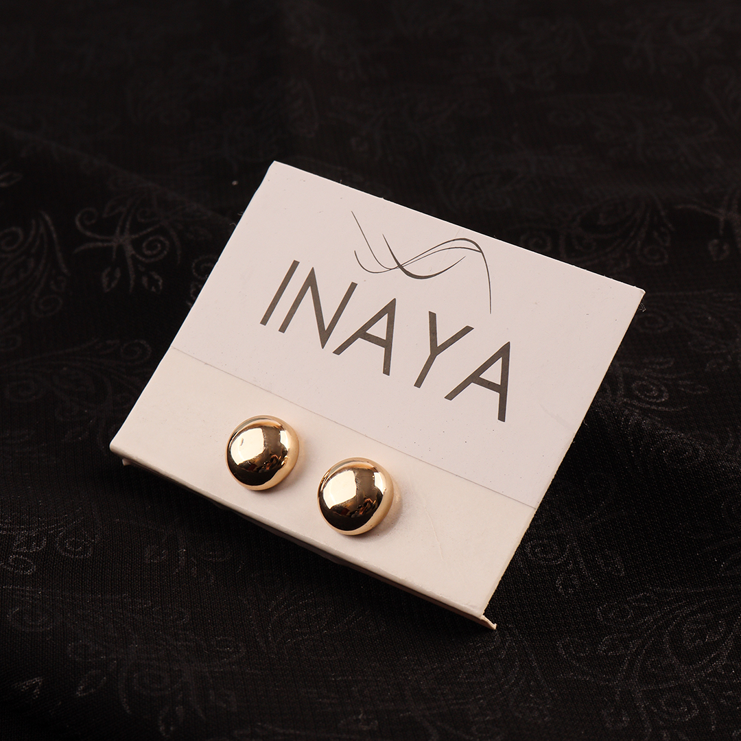 Magnets Round Matelic Golden - 2 Pairs