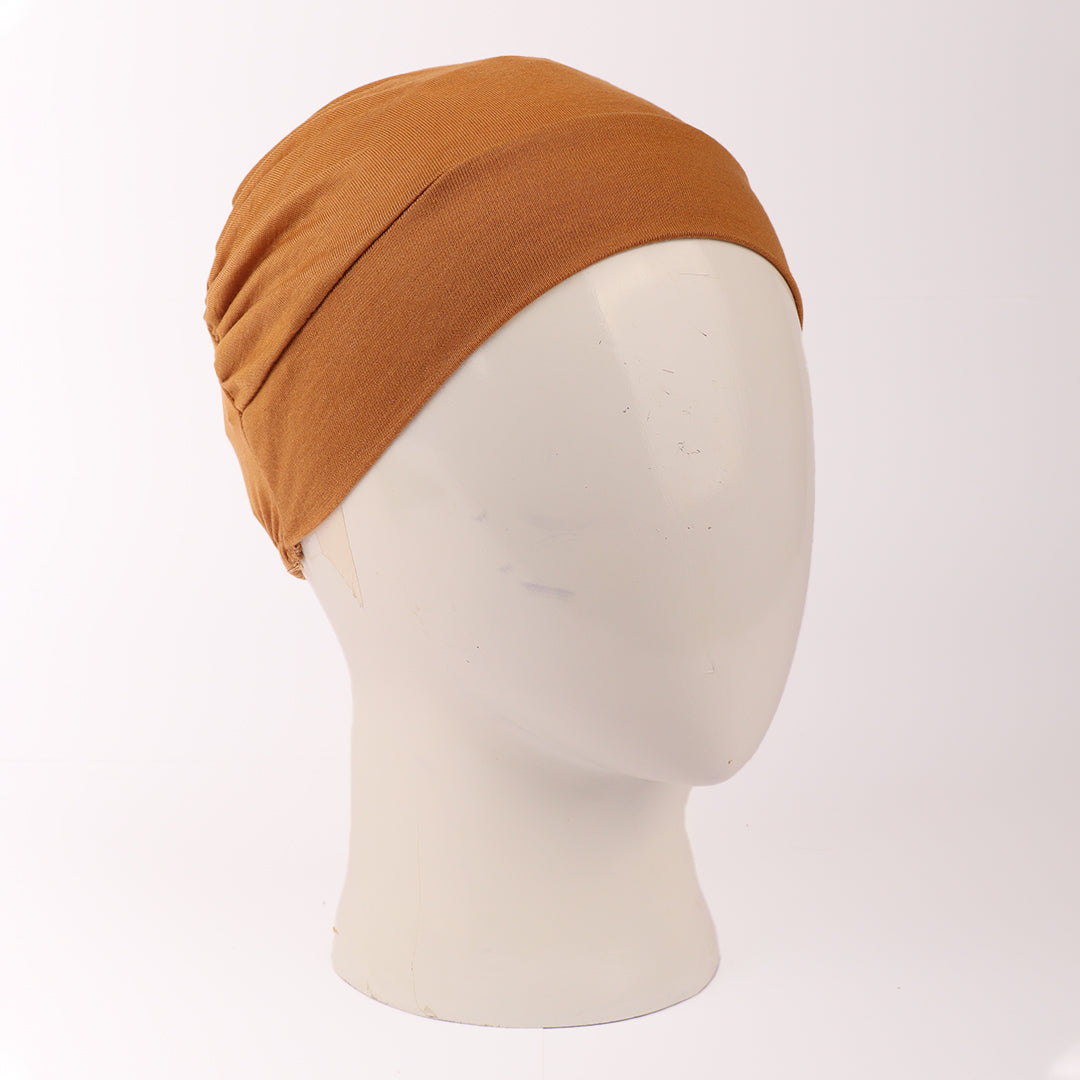 Brown Plain Hijab Cap