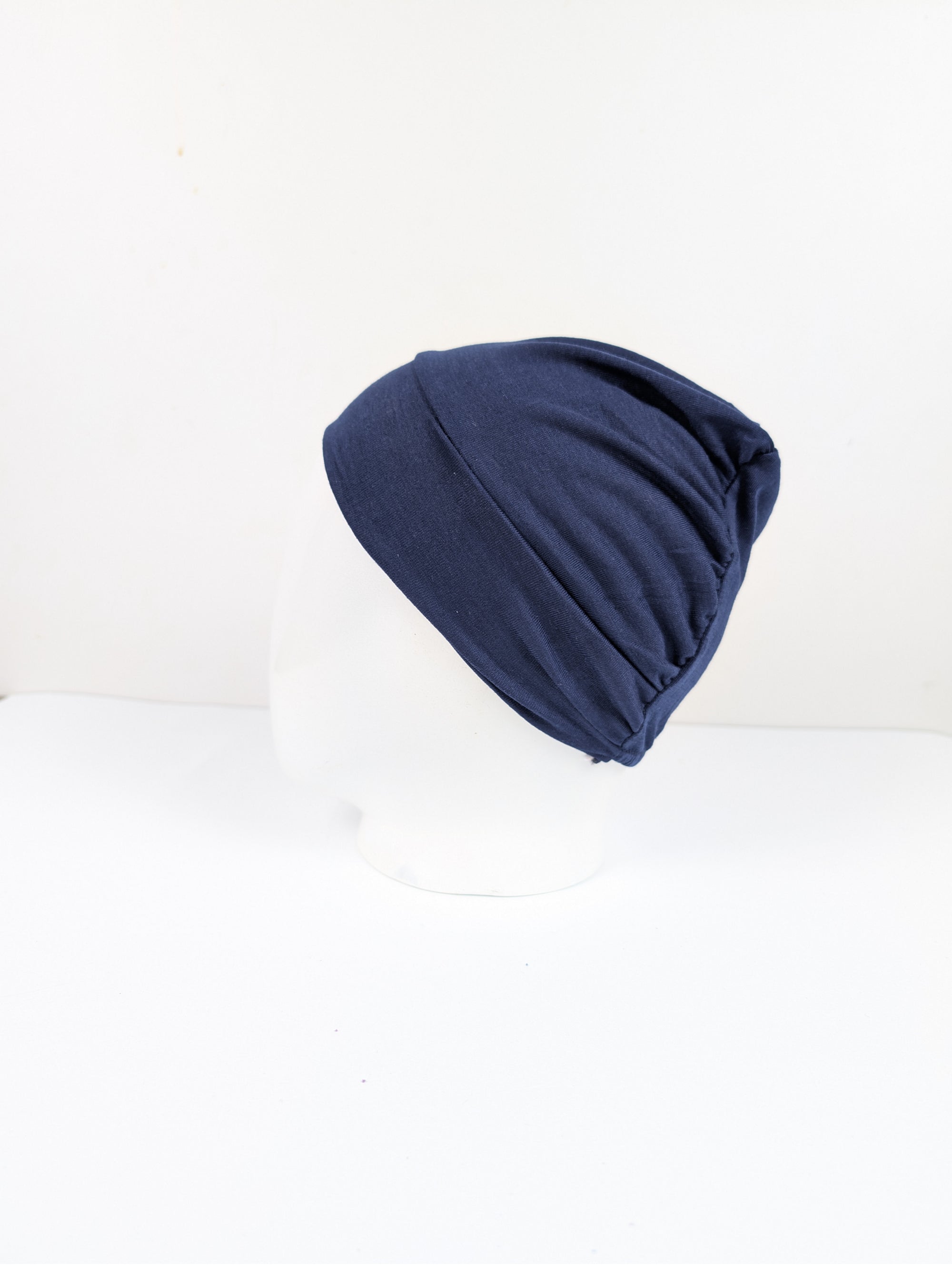 Navy Blue Ruched Tube hijab Cap
