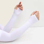 Women’s Modest Arm Sleeves with Thumbhole – Under Abaya & Hijab Sleeves for Daily Wear (Black, White, Skin)